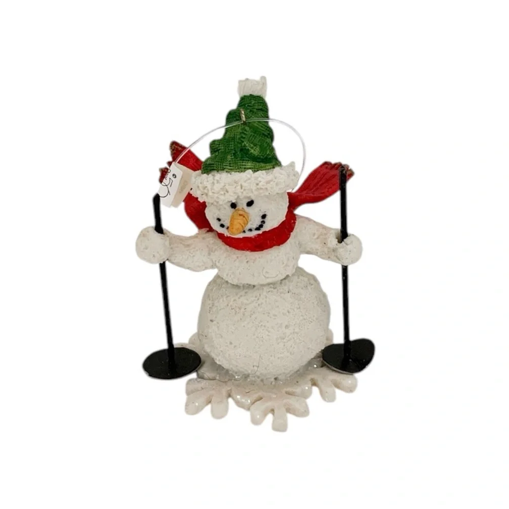 NWT Department 56 Snowman Skier Ornament Vintage Festive Winter Decor Gift Idea